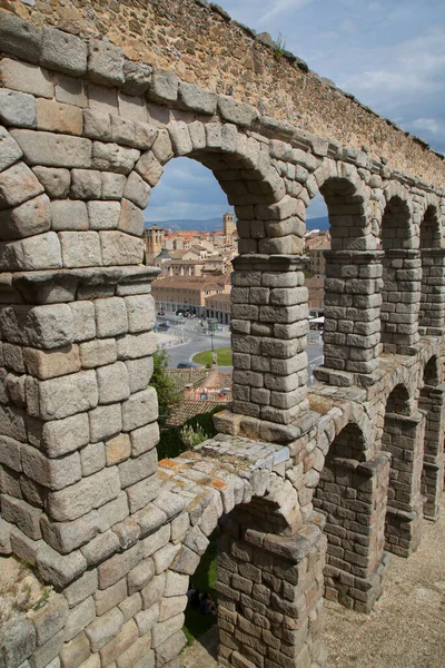 Segovia Spanje Het Oude Romeinse Aquaduct — Stockfoto