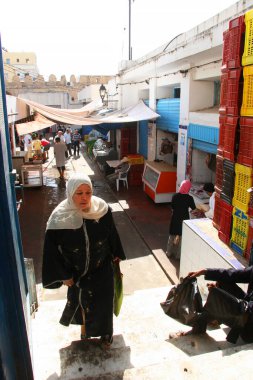Eski Arap şehir pazarı manzarası