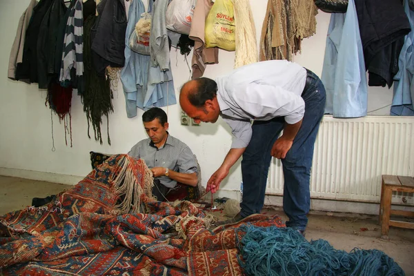 Fabricantes Alfombras Turcas Museo Tradicional Aksaray —  Fotos de Stock