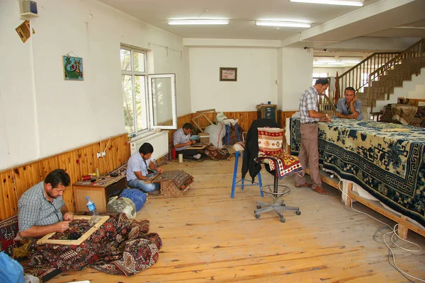 Fabricantes Alfombras Turcas Museo Tradicional Aksaray —  Fotos de Stock