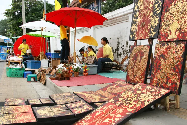 Tradycyjny Rynek Uliczny Mieście — Zdjęcie stockowe