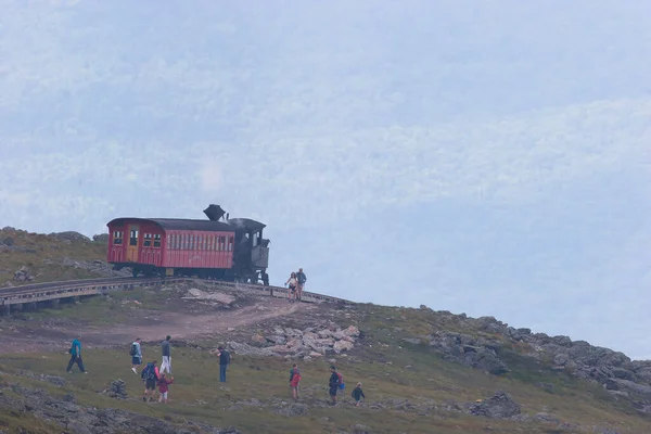 Zahnradbahn Dampfzug Fährt Den Bergen — Stockfoto