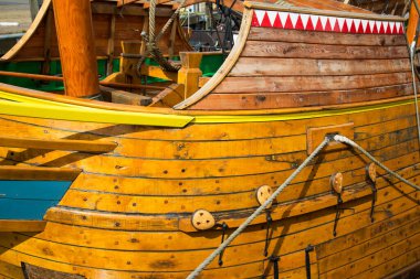 Tarihi yelkenli gemisi detay görünümü