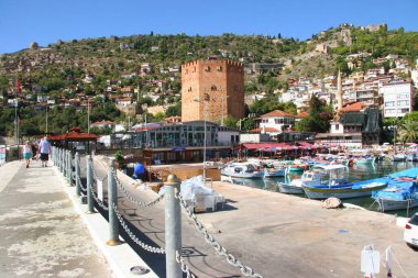 Türkiye 'nin eski Alanya kentinin manzarası