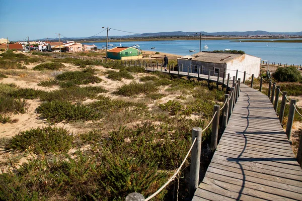 Praia Barril Egyik Legjobb Strandok Hogy Látogassa Meg Területen Tavira — Stock Fotó