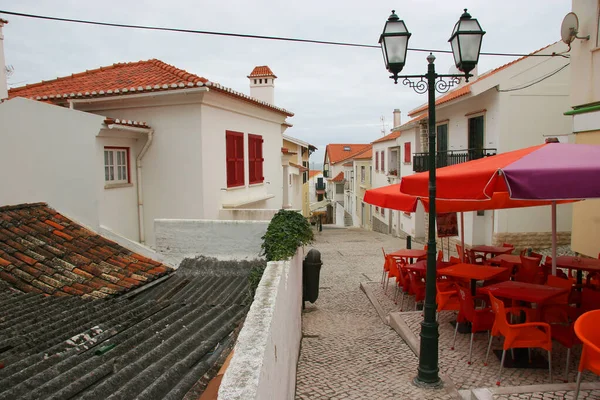 Vacker Utsikt Över Färgglada Hus Costa Nova Stranden — Stockfoto