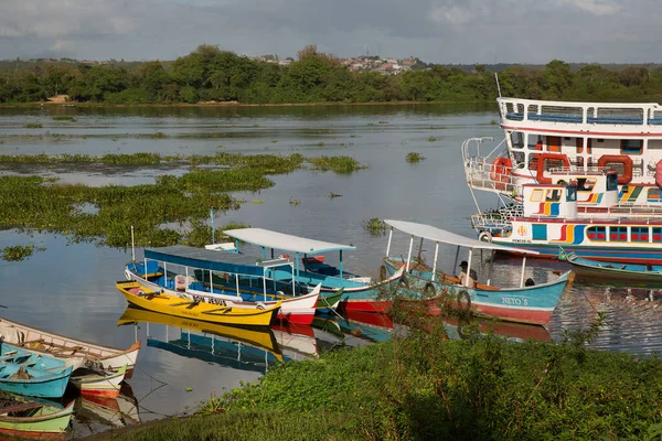 Barcos Amarrados Bahía Tropical Verde —  Fotos de Stock