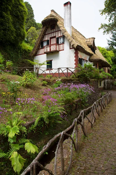 Casa Campo Histórica Turística Caldera Verde Santana Madeira Con Techo — Foto de Stock