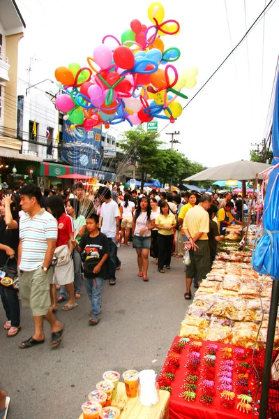 Street Market Στην Πόλη Της Ταϊλάνδης — Φωτογραφία Αρχείου