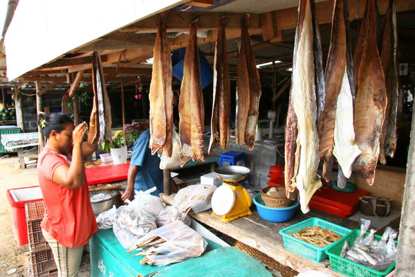Yerel Çiftçi Pazarı Manzarası Tayland Pazarı Yiyecek — Stok fotoğraf