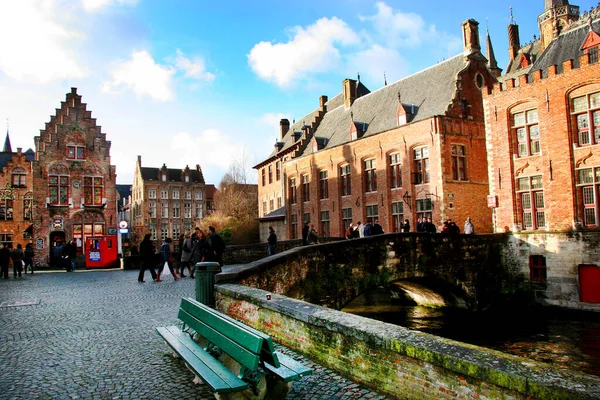 Vacker Utsikt Över Stadens Gata Brugge — Stockfoto