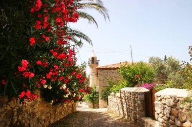 Akdeniz 'in eski caddesinin güzel manzarası