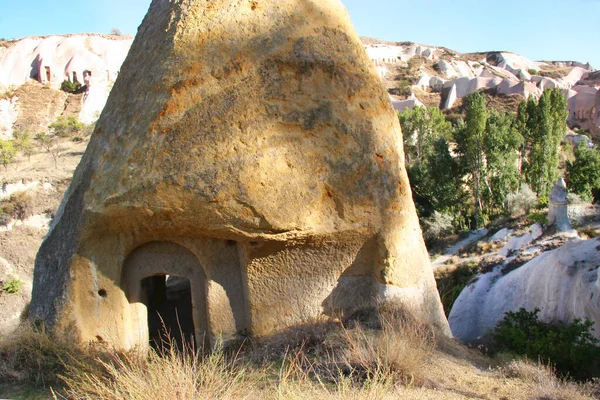 Famous Ancient Rock Dwellings Cappadocia Turkey — Stock Photo, Image