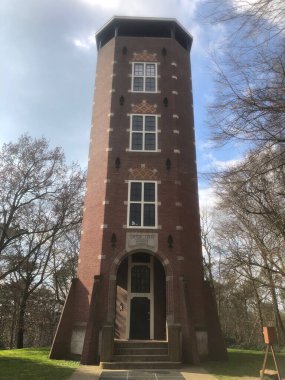 Hollanda 'da gündüz vakti Lunteren şehrinin mimarisi