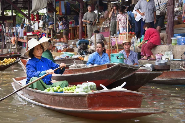 Vista Del Mercado Bangkok Agua Tailandia — Foto de Stock