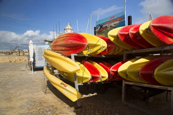 Kayaks Colores Playa Portugal — Foto de Stock