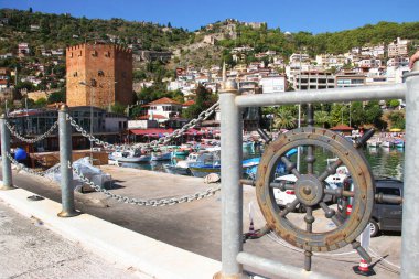 Türkiye 'nin eski Alanya kentinin manzarası