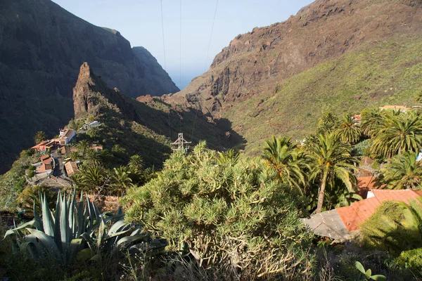 Kıyı kenti mimarisinin kayalar ve yeşillik manzarası