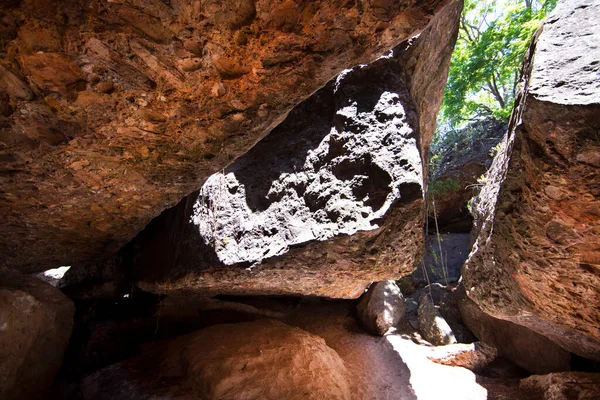 Natural Scene Large Stones Greenery — Stock Photo, Image