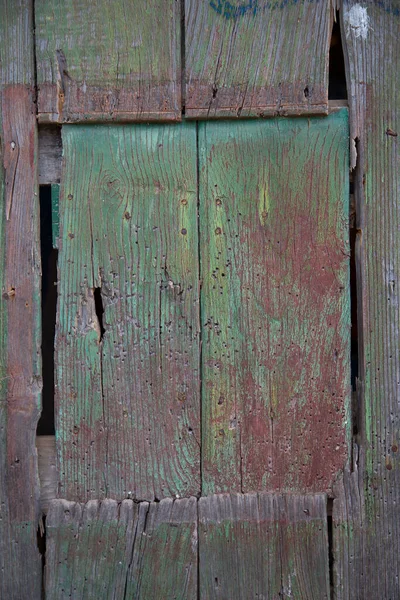 Старі Дерев Яні Двері Маленьким Вікном — стокове фото