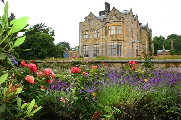 Güzel şato mimarisinin manzarası.