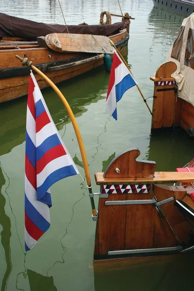 Holzboote Hafen Den Niederlanden — Stockfoto