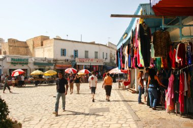Eski Arap şehir pazarı manzarası