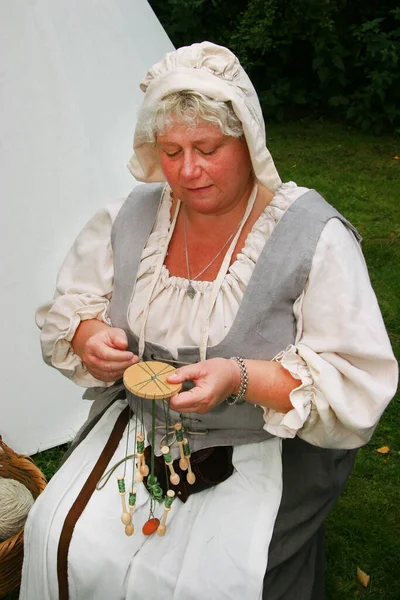 Historický Festival Lidmi Tradičních Kostýmech Nizozemsku — Stock fotografie