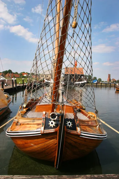 Les Bateaux Bois Sur Les Canaux Aux Pays Bas — Photo