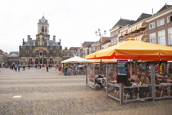 Centrum Torg Scen Med Människor Och Arkitektur Resor Skott — Stockfoto