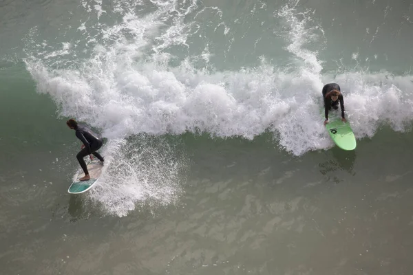 Surfer Sur Les Vagues Mer — Photo