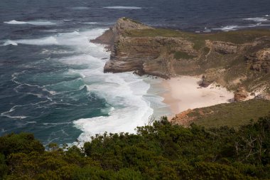 Kayalık kıyı şeridi ve okyanus manzarası 