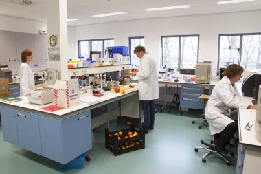 Araştırma laboratuarında çalışan bilim adamları