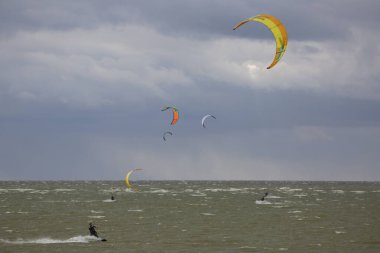 Denizde uçan bir uçurtma. Uçurtma.