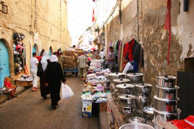 Eski Arap şehir pazarı manzarası