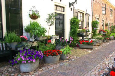 Hollanda 'daki Elburg köyünün ön cephesi.