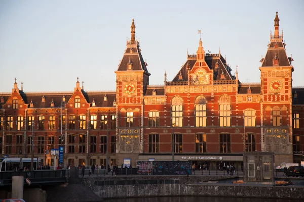 Antiga Estação Ferroviária Cidade Amsterdam Países Baixos — Fotografia de Stock