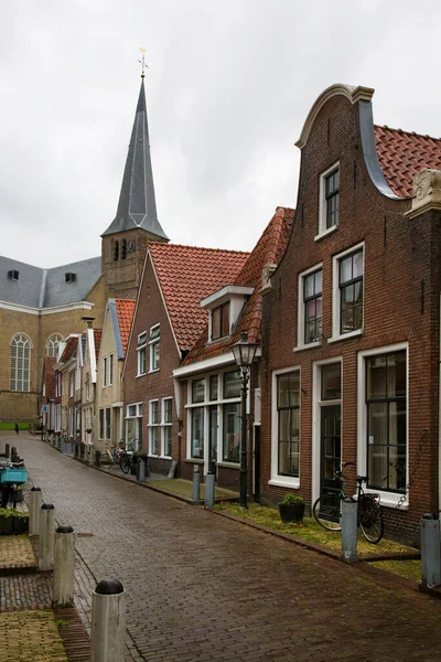 Vista Una Calle Típica Ciudad Rural Frisia — Foto de Stock