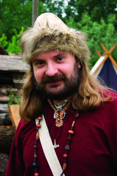man wearing medieval costume 
