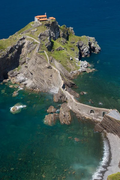 Gaztelugatxe Holme Vid Kusten Biscay Som Tillhör Kommunen Bermeo Baskien — Stockfoto