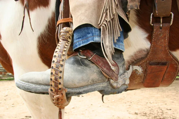 Cowboystövel Sadeln Omrörning — Stockfoto