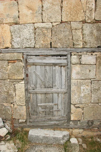 Vieja Puerta Madera Con Una Ventana — Foto de Stock