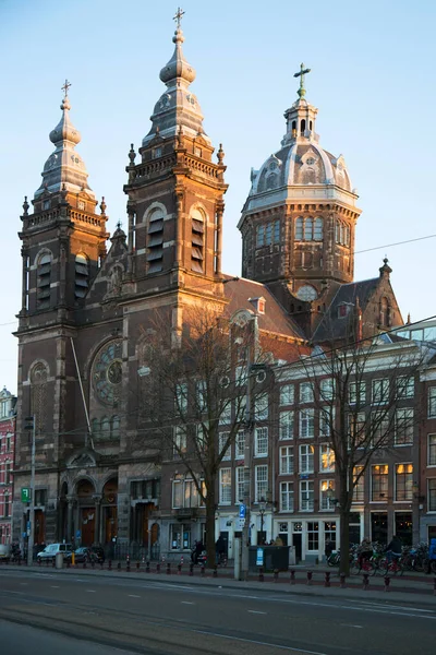 Basílica Histórica Sant Nicolas Igreja Centro Cidade Amesterdão — Fotografia de Stock