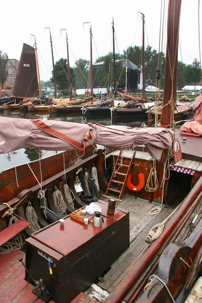 Nahaufnahme Der Historischen Segelboote Stadthafen — Stockfoto