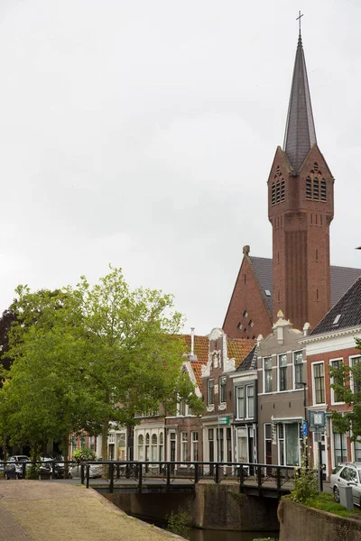 View Typical Frisian Rural City Street — Stock Photo, Image
