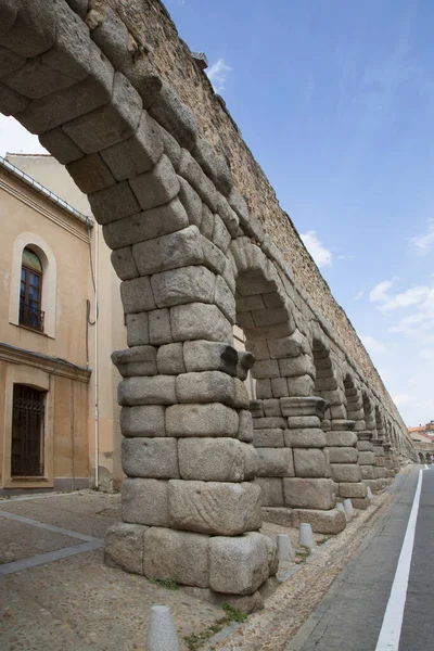 The Aqueduct of Segovia is a Roman aqueduct in Segovia, Spain. It is one of the best-preserved elevated Roman aqueducts and the foremost symbol of Segovia, as evidenced by its presence on the city's coat of arms.