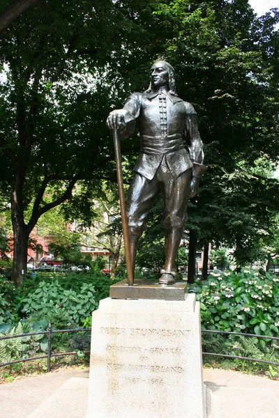 Statue Pieter Stuyvesant Director General New Netherland 1647 1664 — Stock Photo, Image