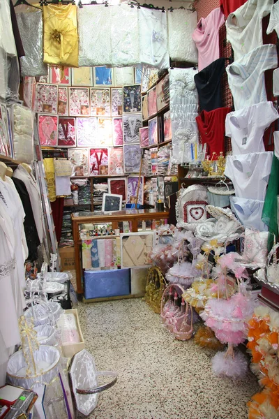 Vista Cidade Velha Árabe Mercado Rua — Fotografia de Stock