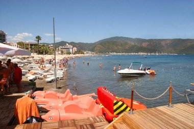 Güzel şehir limanının manzarası 