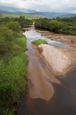 Tropikal yeşillik ve nehir manzarası